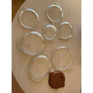 Pyrex lids bundle 470-C 475-C brown 685-C glass